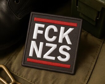 FCK NZS Patch – Politischer Aufnäher gegen Rechts | Stickpatch 6 cm | Handgemacht, Statement-Patch, Antifa, Protest