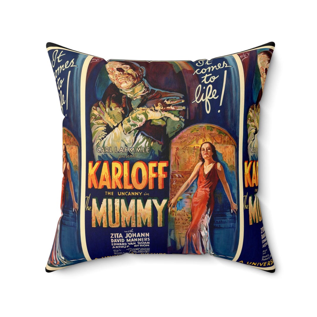 Boris Karloff in the Mummy Vintage Movie Poster Spun Polyester Square ...