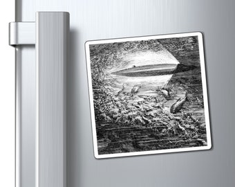 The Nautilus Magnets Writer/Author/Student/Gift/Literary/Science Fiction/Jules Verne/Fantasy/Steampunk/Illustration/Artist/Home/Decor