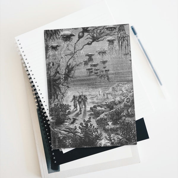 Seafloor Expedition 20,000 Leagues Journal - Blank Jules Verne/Art/Sketch/Steampunk/Science Fiction/Vintage/Illustration/Author