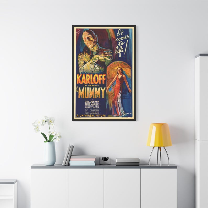The Mummy (1932) Vintage Movie Poster Stretched Matte Canvas/karloff ...