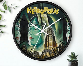 Metropolis Movie Poster Wall Clock Science Fiction/Vintage/Film/Cinema/Steampunk/Silent/Writer/Gift/Classic/History/Art