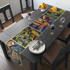 Exclusive Boris Karloff Horror Movie Poster Table Runner - Vintage/Film/Classic/Cinema/Universal/Frankenstein/Mummy/Retro/Gothic/Art
