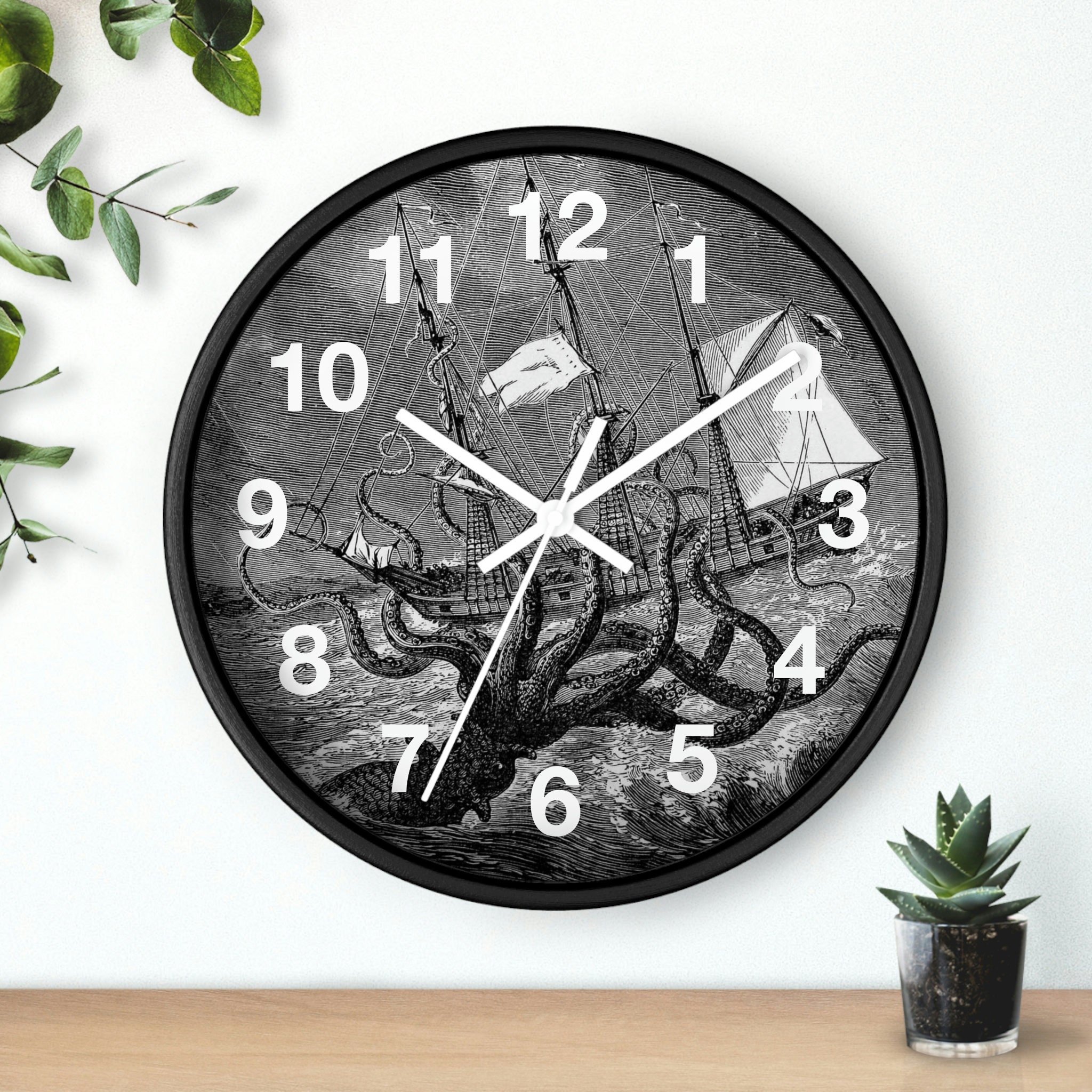 The Kraken Attack Wall Clock/science Fiction/fantasy/steampunk/squid ...