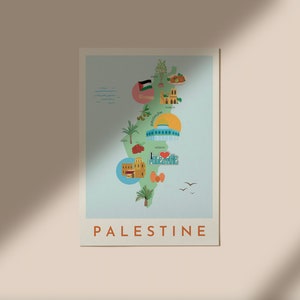 Karte von Palästina Poster 18 "x 60" | Kinderzimmer Deko | Wandkunst | lehrposter | tolle Qualität
