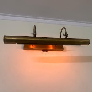 Brass Picture Light Wall Sconce | Vintage Gallery Lamp by ItalianLightstudio | Adjustable Display Lighting