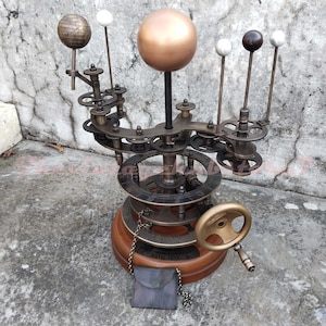 Orrery Solar System Model | Antique Tellurian Mechanical Astronomy Gift & Decor for Science Lovers