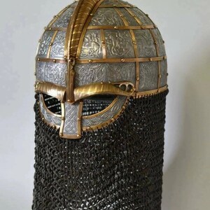 Valsgärde Helmet with Chainmill-Vendel Era Helmet Historical Replica-Viking Helmet