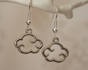 Silver Cloud Earrings, Nice quirky cloud drop earrings for women