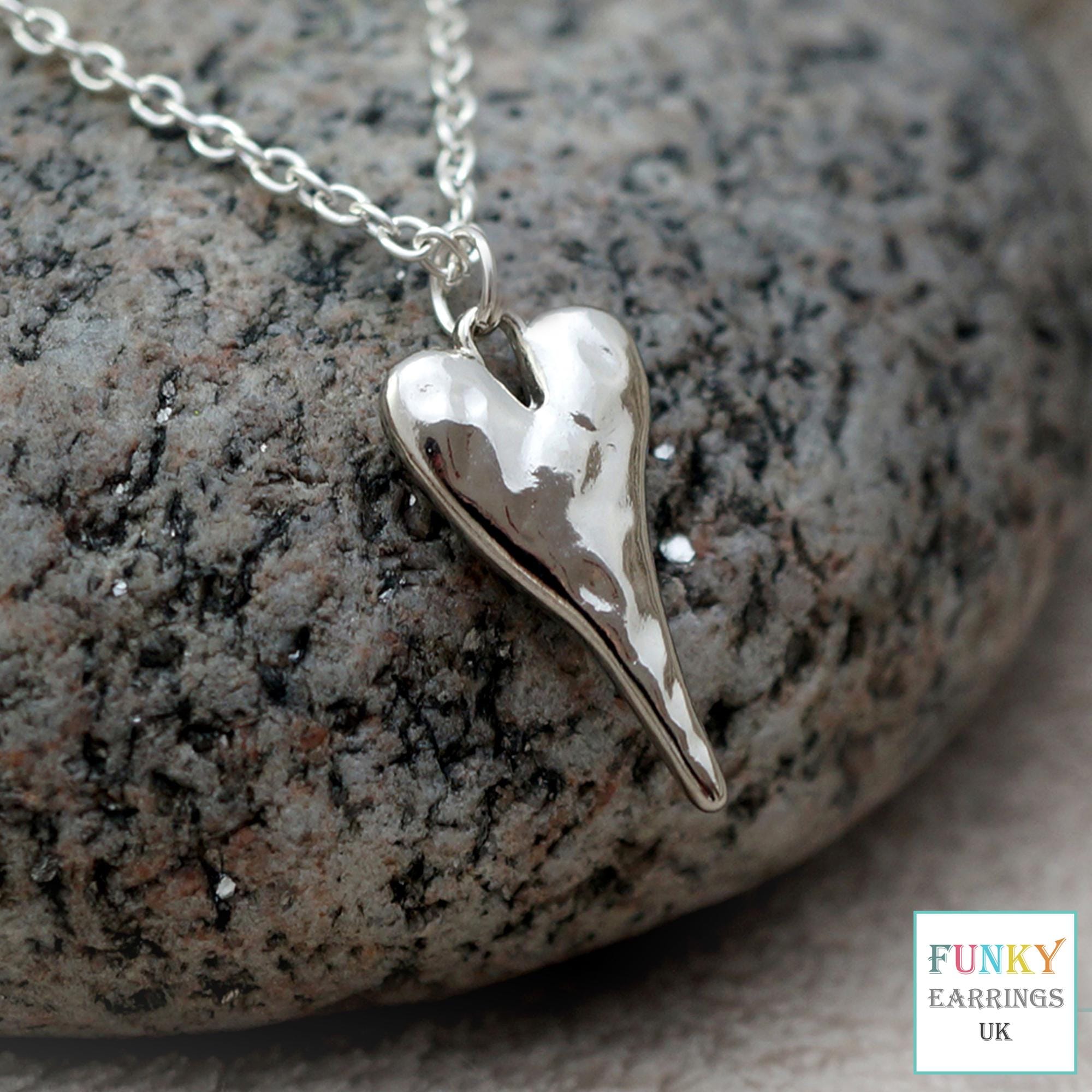 Vintage Heart Necklace Silver - Etsy UK
