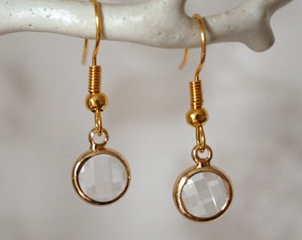 April Birthstone Earrings, Funky pretty birthstone fashion jewellery drop earrings for women