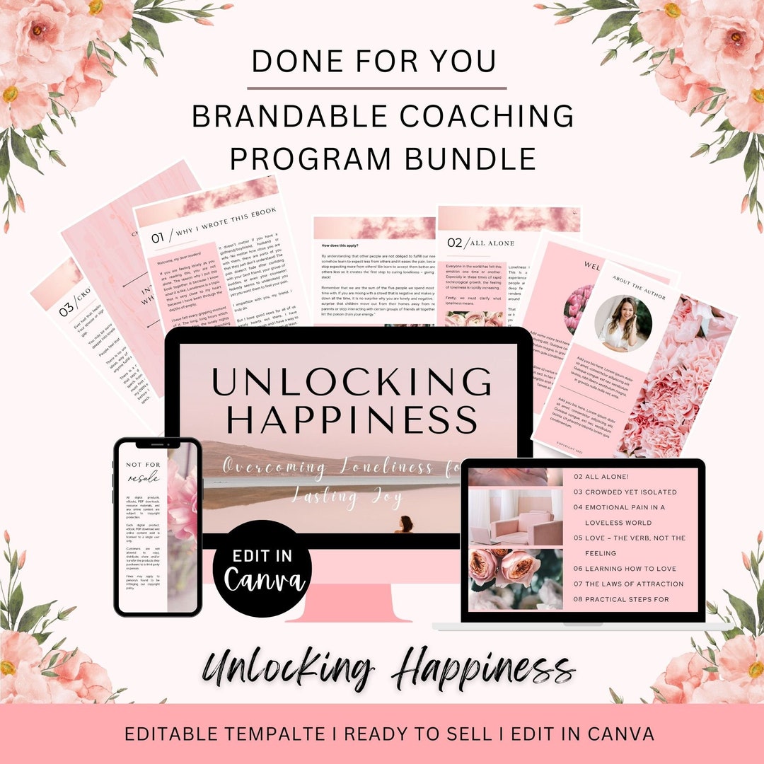 Brandable Coaching Program Unlocking Happiness Done for You Workbook ...