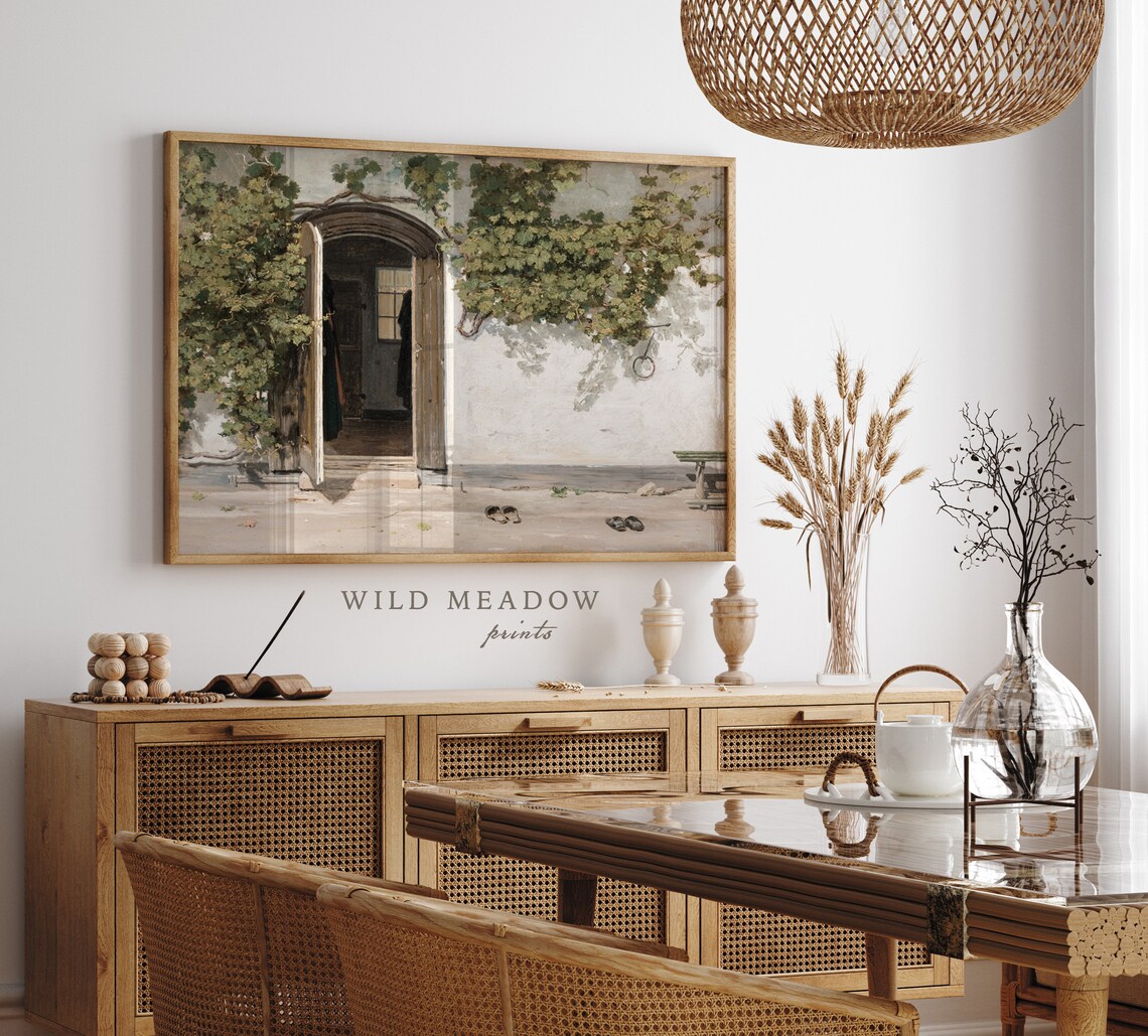 France Wall Art, Neutral Tones Wall Art, Mediterranean Summer Painting ...