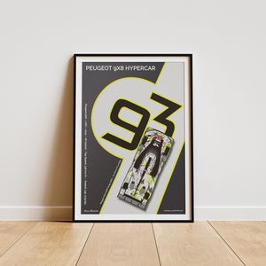 Peugeot 9X8 Hypercar Poster – FIA LMH WEC 2024 Le Mans Car | Modern Racing Wall Art for Motorsport Fans & Collectors Le Mans Digital Art