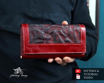 Leather wallet pattern - Leather zip clutch pattern - leather long wallet pattern pdf - leather template pdf - wallet Kailas