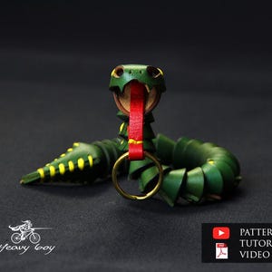 leather christmas toy pattern - Leather snake toy pattern - leather keychaine pattern pdf - leather pattern pdf - leather charm pattern