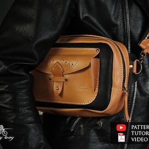 Leather waist bag pattern - leather sling bag pattern pdf - leather bag pattern - leather fanny pack pattern - cross body bag pattern