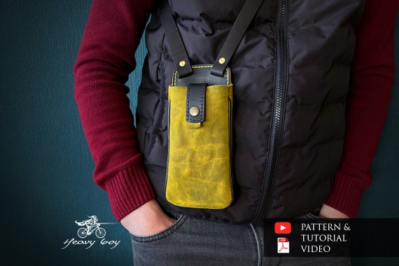 Leather bag pattern - leather phone pouch pattern pdf - leather phone holder pattern - phone holster pattern pdf - leather pdf