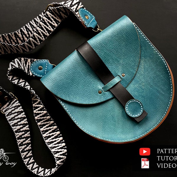 Leather woman bag pattern PDF - leather sling bag pattern - leather bag pattern - crossbody bag pattern - leather template