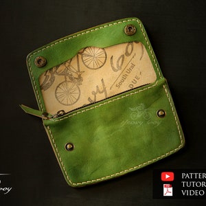 Patrón billetera cuero - patrón billetera cuero zip pdf - patrón bolso cuero pdf - plantilla cuero