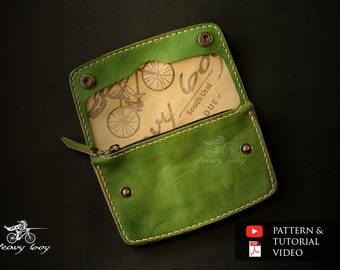 Leather wallet pattern - leather zip wallet pattern pdf - leather purse pattern pdf - leather template