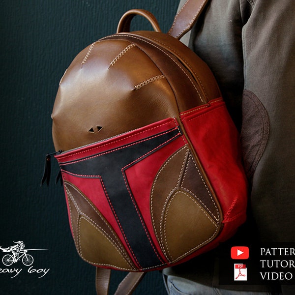 Mochila de cuero Boba Fett patrón PDF - patrón de bolso de cuero pdf - patrón de cuero pdf - plantilla de cuero pdf