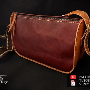Leather woman bag pattern PDF - leather ladies bag pattern pdf - leather bag pattern pdf - crossbody bag pattern pdf - leather patterns pdf