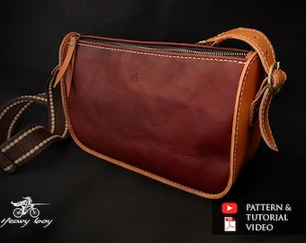 Leather woman bag pattern - leather ladies bag pattern pdf - leather bag pattern pdf - crossbody bag pattern pdf - leather patterns pdf
