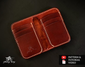 Leather card wallet pattern - leather wallet pattern pdf - leather card holder pattern pdf - leather template - pdf download