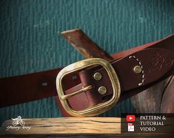 leather belt pattern - leather template - pdf download