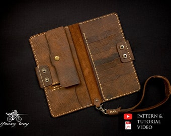 Leather clutch pattern - Leather wallet pattern - leather template - leather long wallet patterns - leather clutch wallet pattern