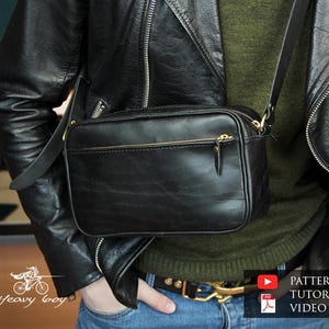 Patron de sac bandoulière en cuir - Patron de sac messager en cuir (PDF) - Patron de sac homme en cuir - Patron de sac en cuir - Sac Henry (PDF)