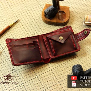 Patrón de billetera de cuero - Patrón de billetera plegable de cuero - Patrón de billetera de cuero - Plantilla de cuero - Patrones de cuero