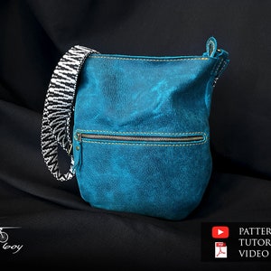 Muster für eine Beuteltasche aus Leder - Muster für eine Lederhandtasche im PDF-Format - Muster für eine Ledertasche im PDF-Format - Muster für eine Umhängetasche im PDF-Format - Muster für eine Ledertasche im PDF-Format