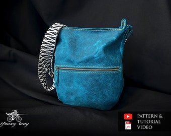 Leather pouch bag pattern - leather purse pattern pdf - leather bag pattern pdf - crossbody bag pattern pdf - leather patterns pdf