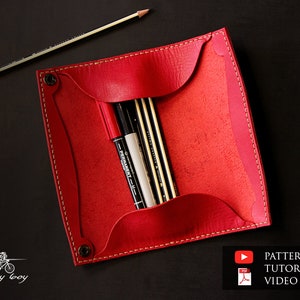 Leather pencil case pattern - leather roll case pattern pdf - leather pattern pdf - leather template - pdf dpwnload