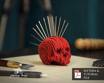 Leather skull pattern - leather pincushion pattern - leather pattern - leather toy pattern - leather pdf - leather pumpkin pattern
