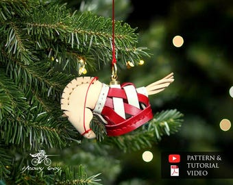 Leder-Schlüsselanhänger-Schnittmuster – PDF-Anleitung für ein Weihnachtsspielzeug aus Leder – Leder-Schnittmuster – Leder-PDF-Schnittmuster – Leder-Vorlage – Schnittmuster für einen Lederanhänger