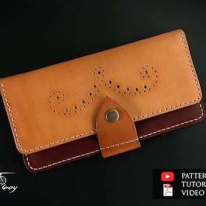 Patrón clutch cuero - Patrón billetera cuero pdf - plantilla cuero pdf - patrones billetera larga cuero