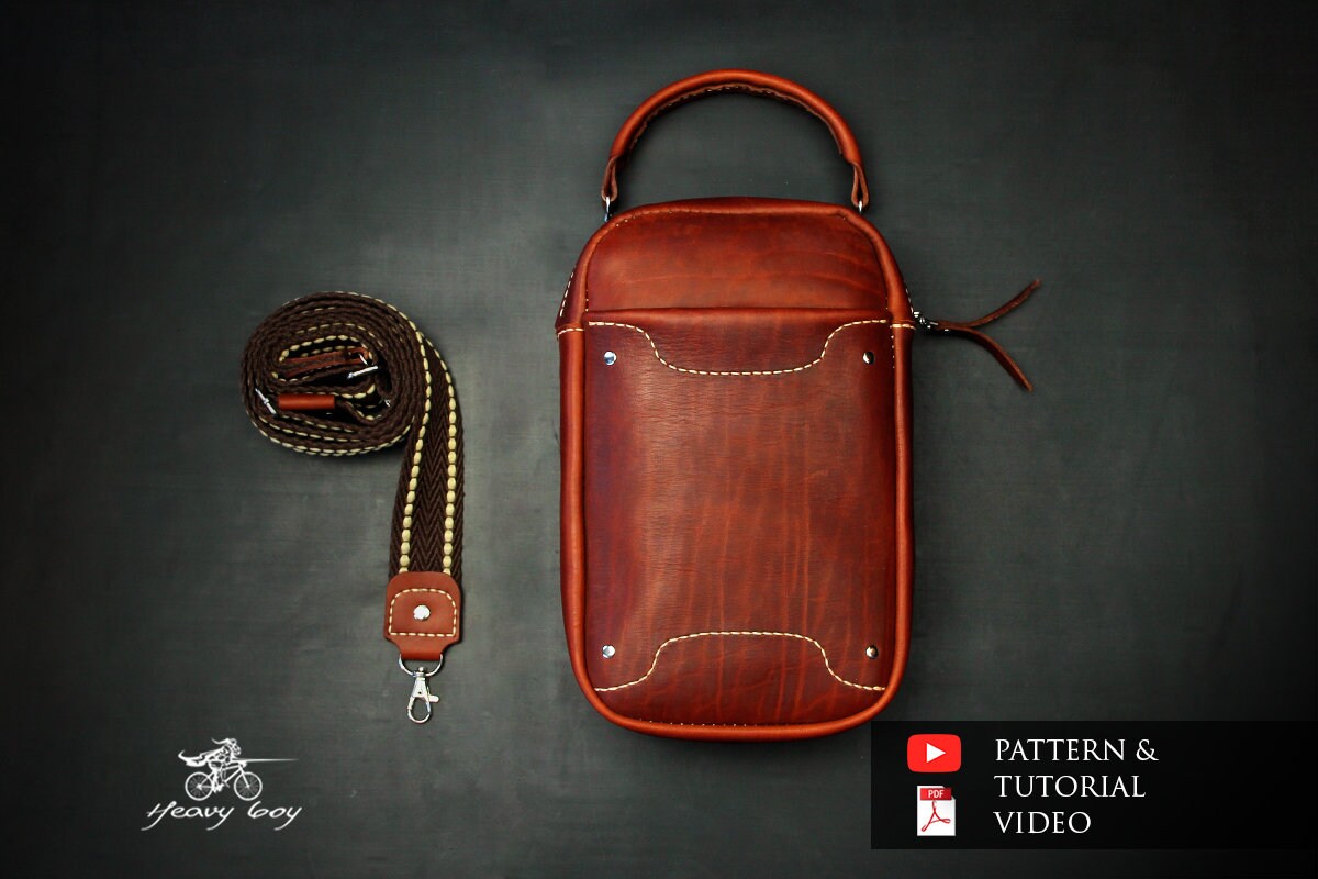 Leather Man Bag Pattern PDF Leather Shoulder Bag Pattern Etsy