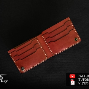 Patrón billetera cuero - patrón billetera cuero bifold pdf - patrón billetera cuero bifold pdf - plantilla cuero - descarga pdf