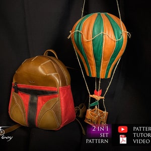 modèle de sac en cuir - modèle de cuir pdf - Sac à dos en cuir Boba Fett modèle PDF - Modèle de ballon en cuir PDF - cuir pdf