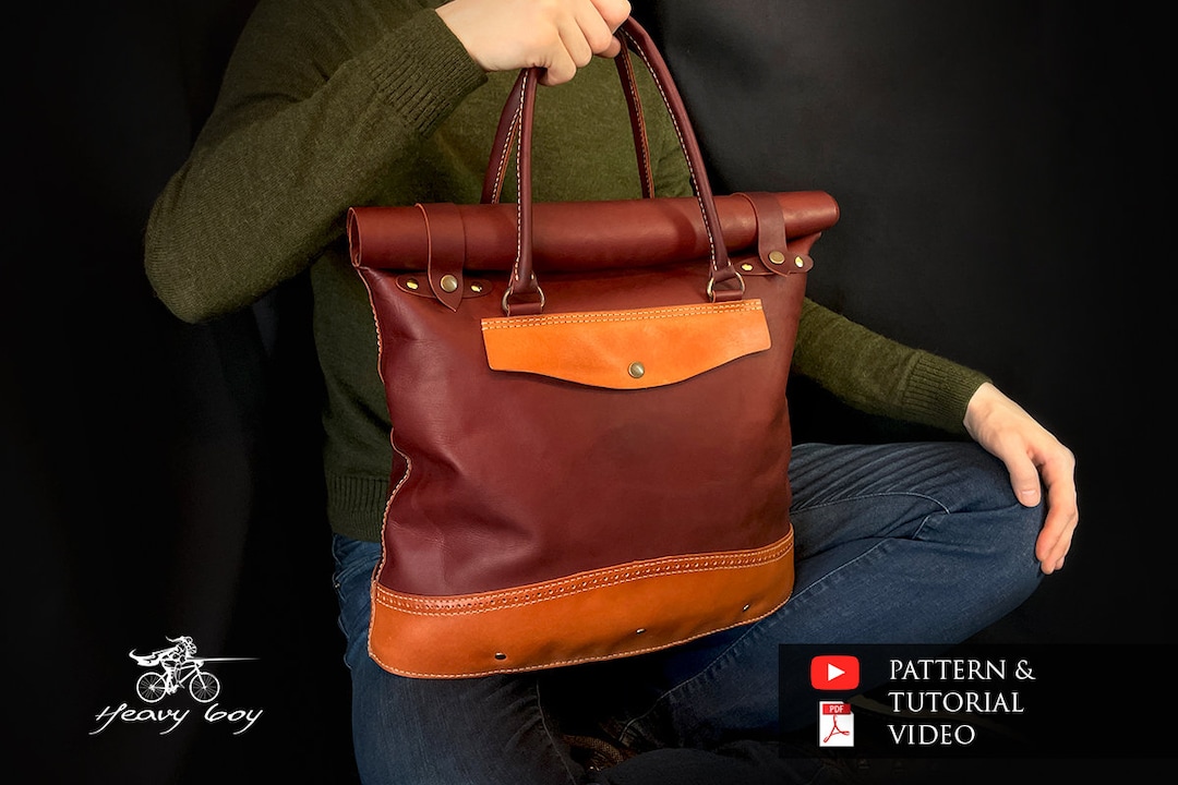 Leather Bag Pattern Pdf Leather Roll Top Bag Pattern Leather Luggage