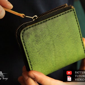 Leather wallet pattern PDF - leather zip wallet pattern pdf - leather purse pattern pdf - leather template pdf