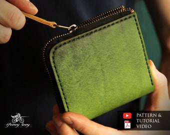 Leather wallet pattern - leather zip wallet pattern pdf - leather purse pattern pdf - leather template pdf