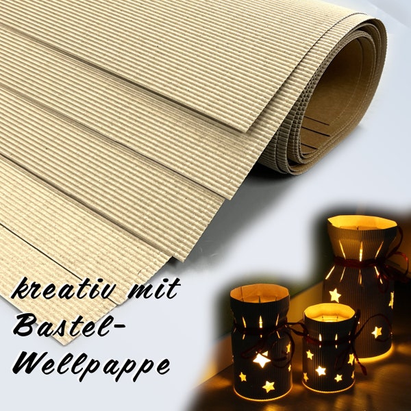 Kreativ und nachhaltig: Bastel-Wellpappe - 5 Bögen à 100x130 cm - Ideal zum Basteln und als umweltfreundlicher Versandschutz.