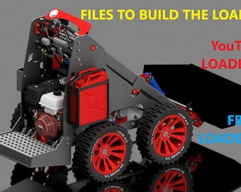 Skid steer construction manual and files.  DXF files . files for cutting the frame. list of components and pictures.