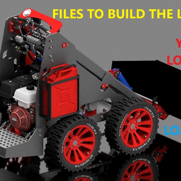 Skid steer construction manual and files.  DXF files . files for cutting the frame. list of components and pictures.