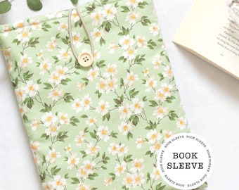 Padded Book Sleeve made from cotton, fabric book bag, Bookish Gifts, book lover, book accessories, floral book cover