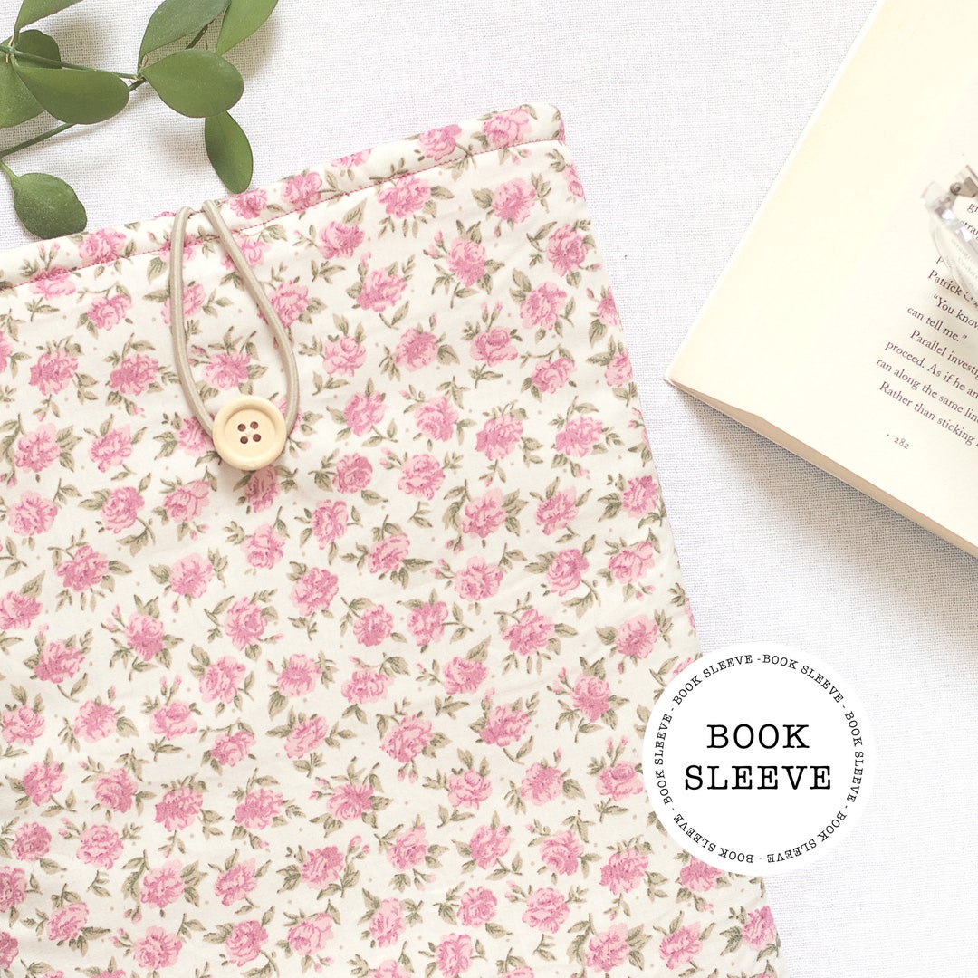 Padded Book Sleeve Made From Cotton, Fabric Book Bag, Bookish Gifts